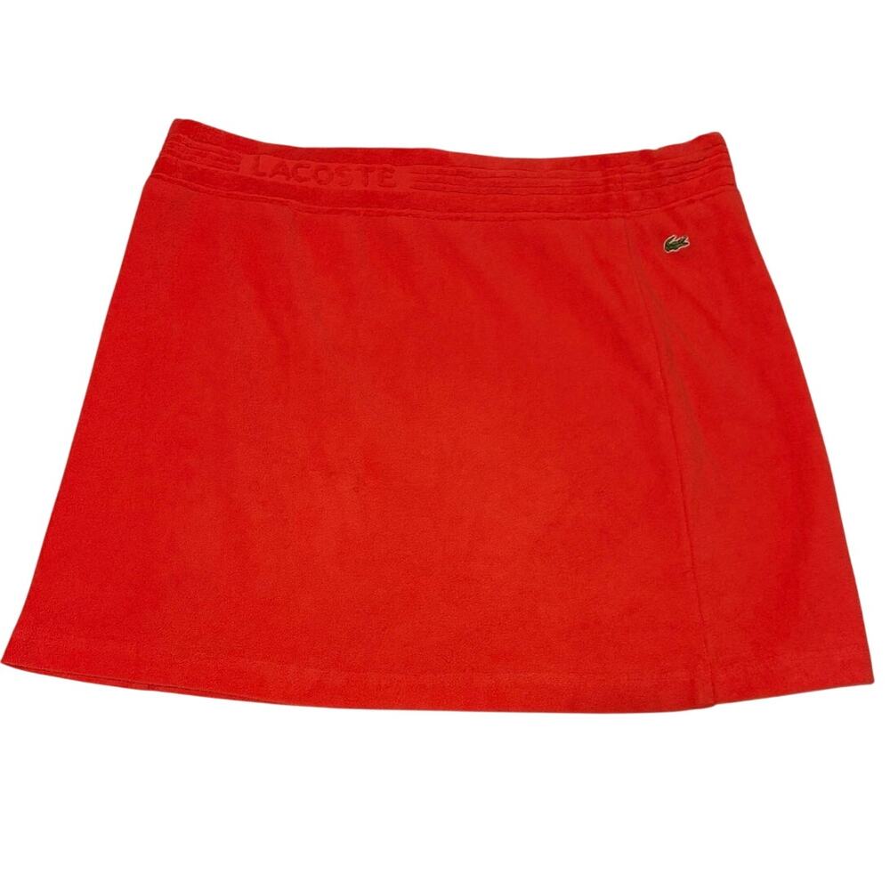 Lacoste Womens Size EU 44 / US Large Coral Y2K Terrycloth Mini Skirt